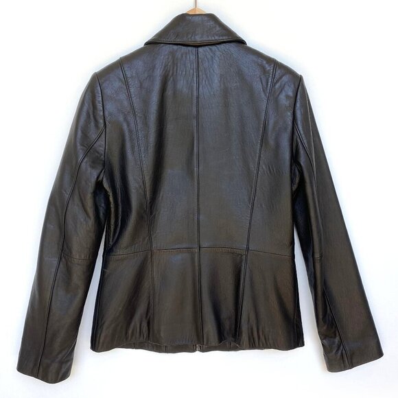 Nautica Womens Black Soft Leather Jacket Size S - Picture 4 of 16